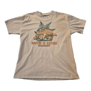 Parks Project Rooted in Nature Ferns Graphic Tee XL Cotton Mushroom Grey Frogs